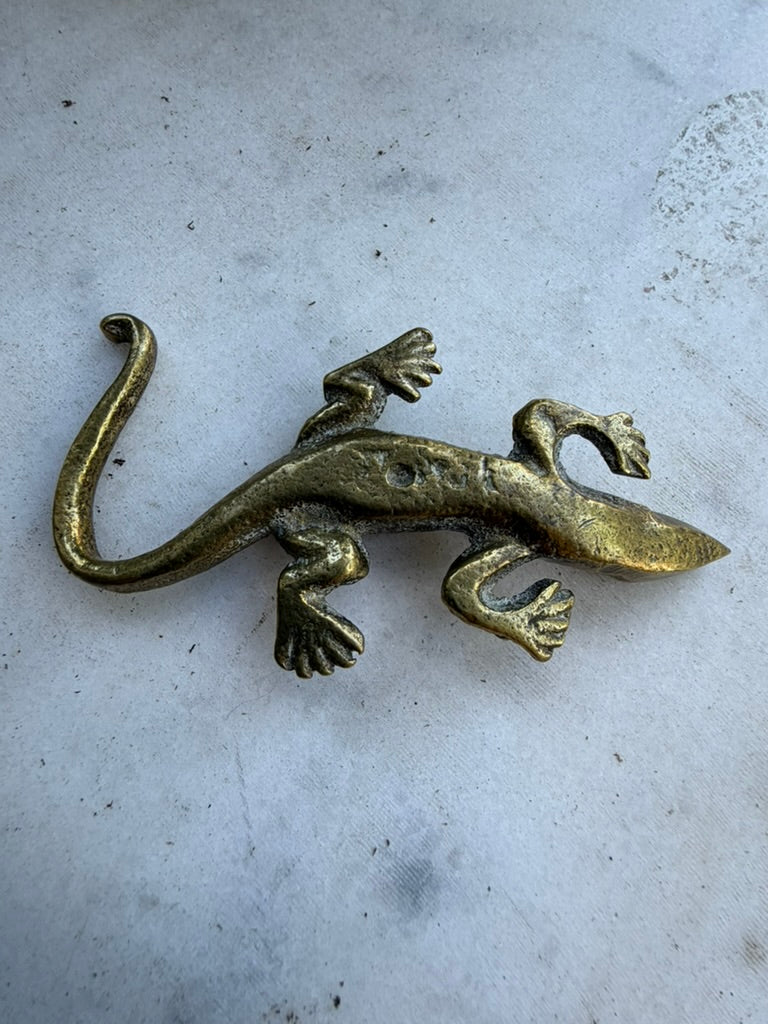 Vintage Solid Brass Alligator