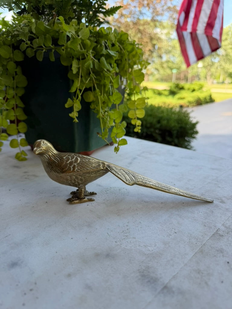Vintage Solid Brass Pheasant