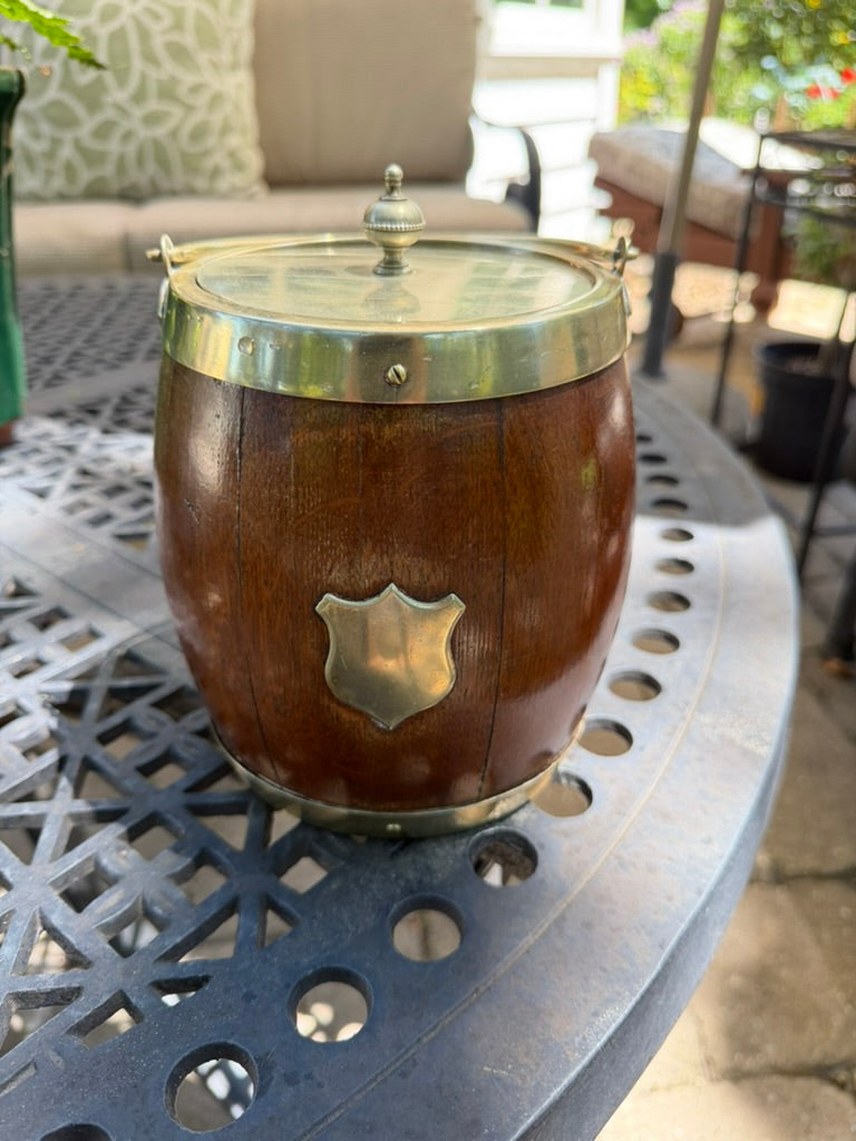 Victorian English Oak Biscuit Barrel
