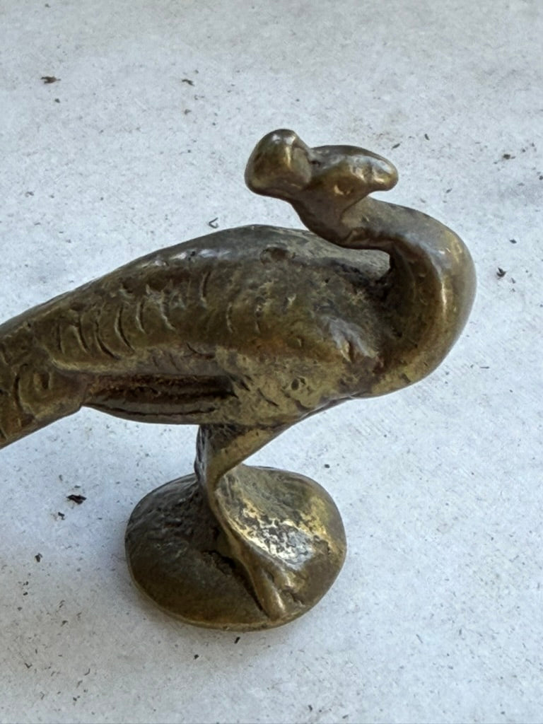 Vintage Solid Brass Peacock