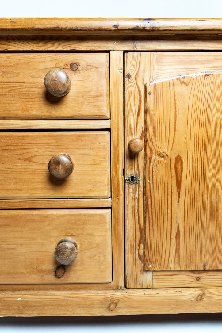 Antique English Pine Cabinet Chest
