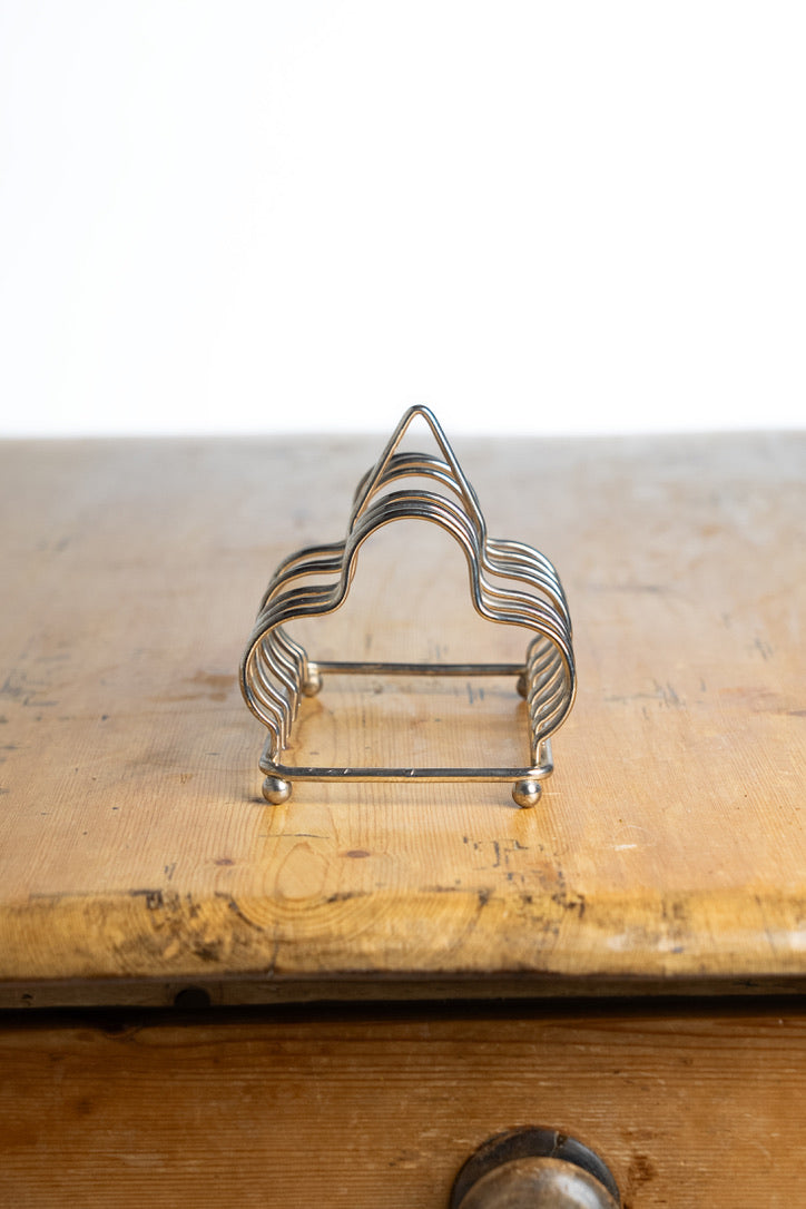 Vintage English Silver-Plated Art Deco Toast Rack