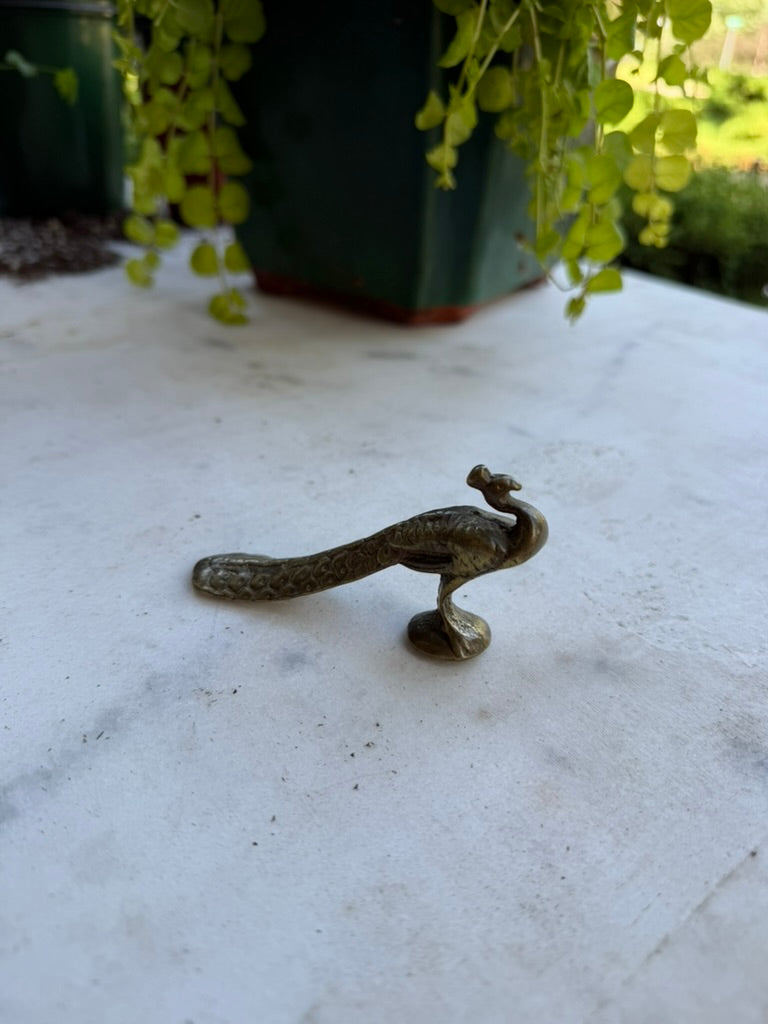 Vintage Solid Brass Peacock