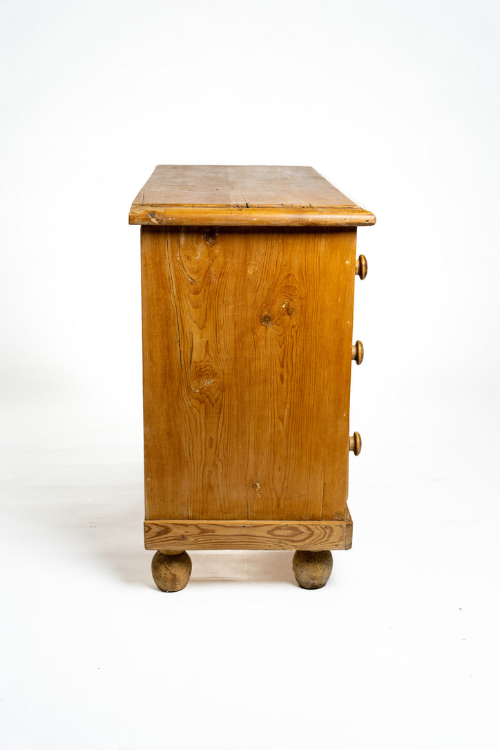Antique English Pine Cabinet Chest