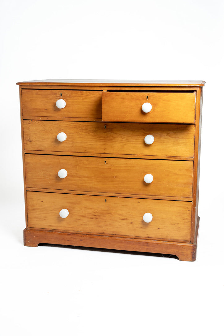 English Pine Drawers Original Ceramic Knobs