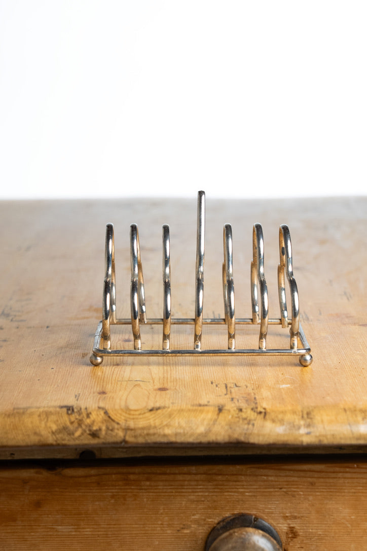 Vintage English Silver-Plated Art Deco Toast Rack