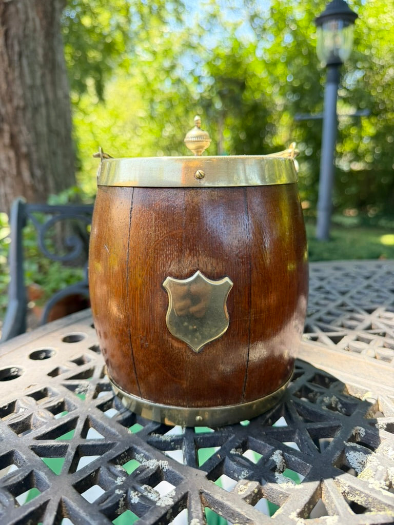 Victorian English Oak Biscuit Barrel