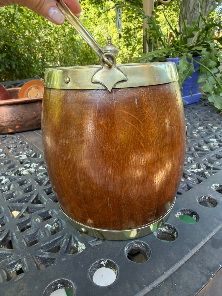 Victorian English Oak Biscuit Barrel