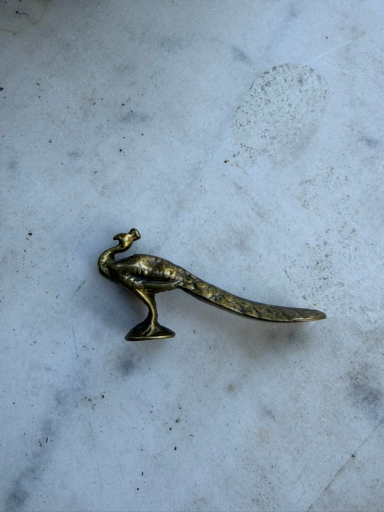 Vintage Solid Brass Peacock