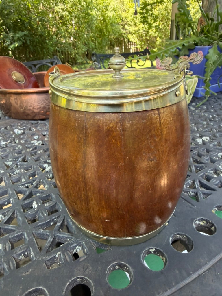 Victorian English Oak Biscuit Barrel