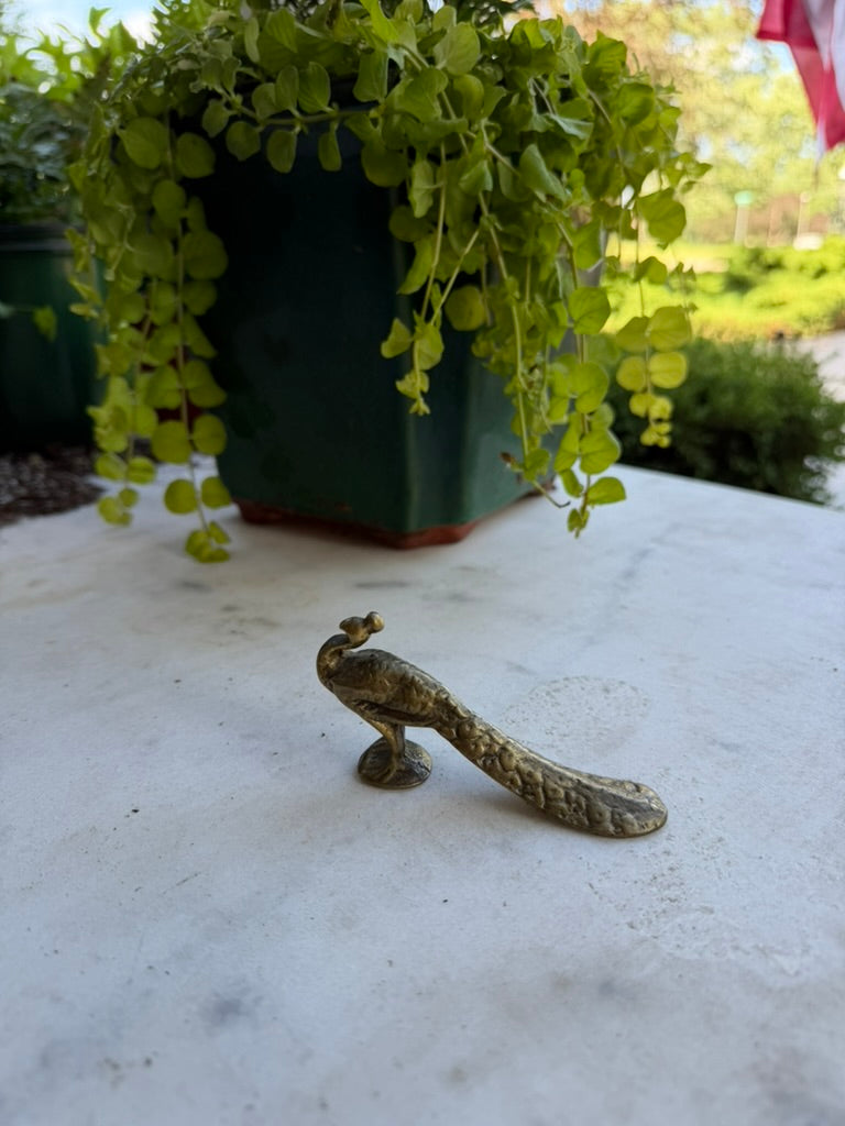 Vintage Solid Brass Peacock