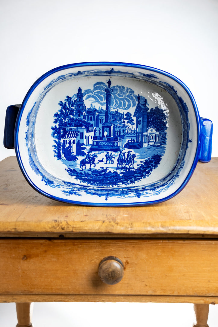 Vintage English Blue & White Ironstone Chinoiserie Transferware