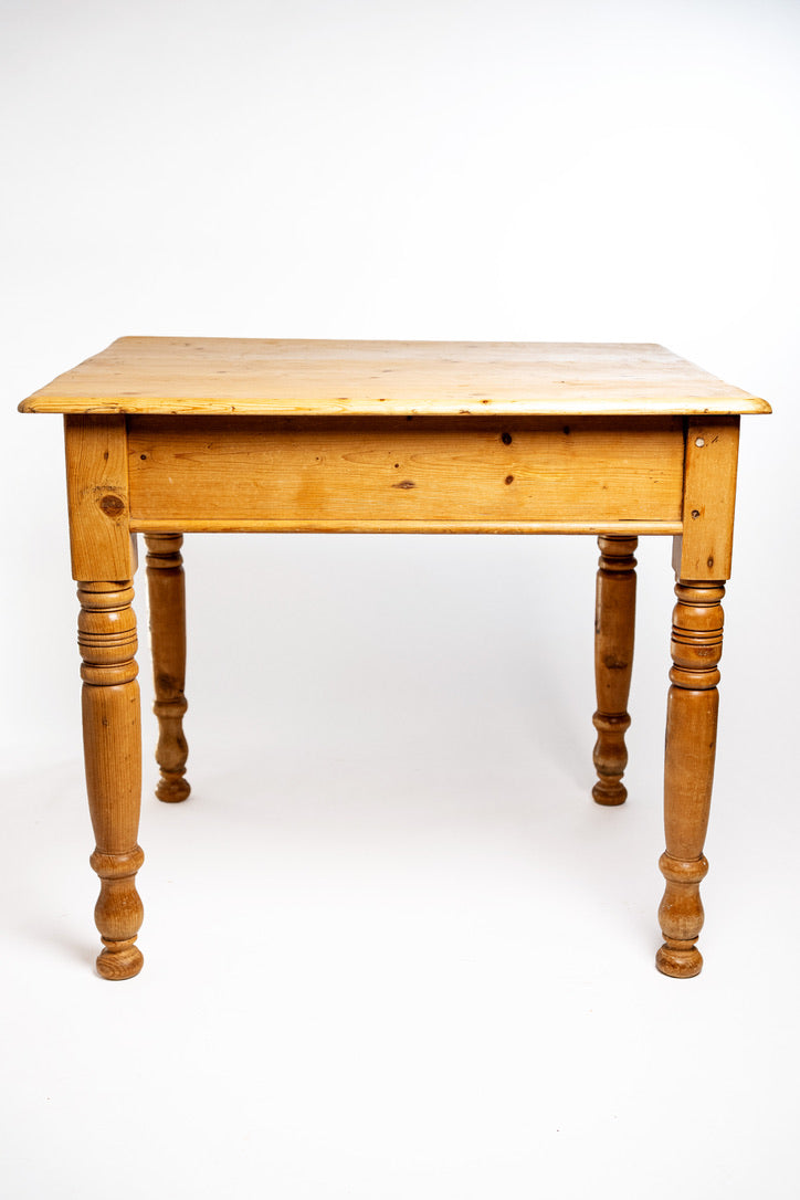 Antique English Pine Work Table with Drawer