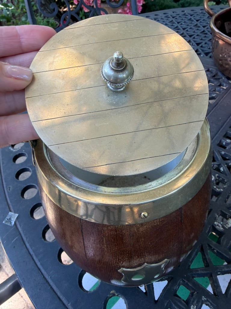 Victorian English Oak Biscuit Barrel