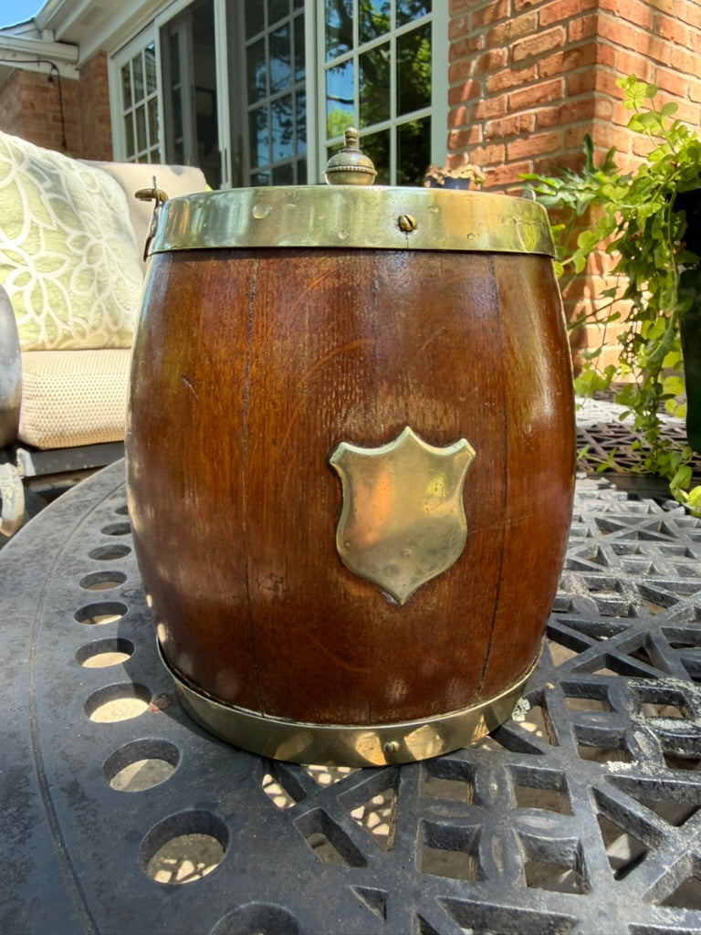 Victorian English Oak Biscuit Barrel