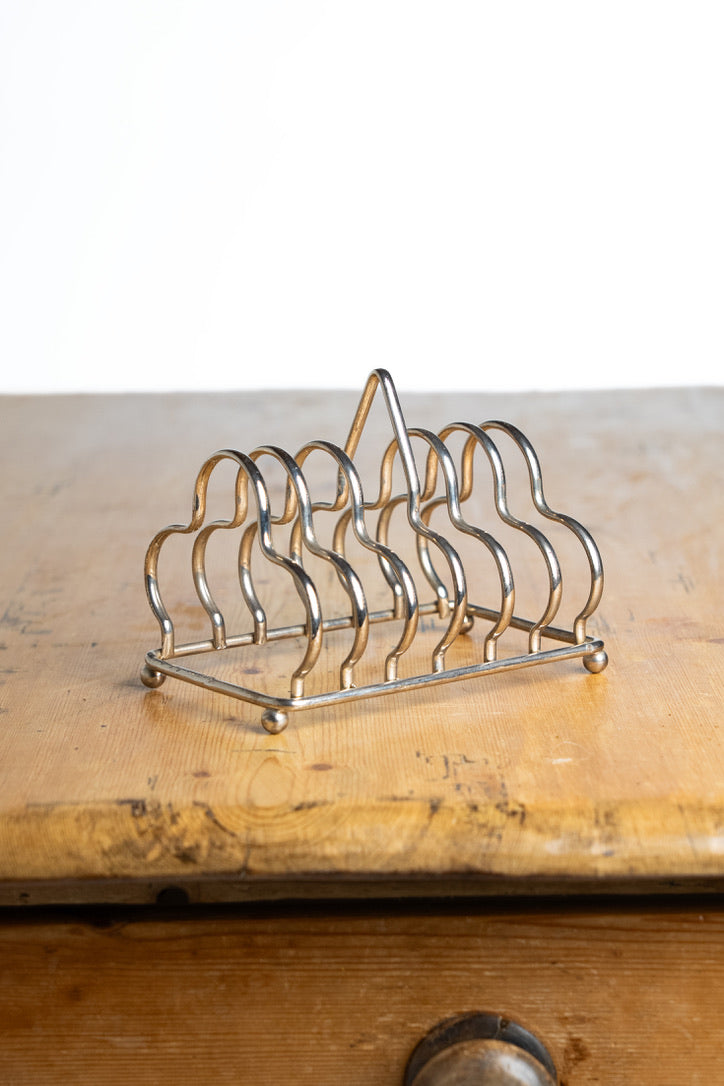 Vintage English Silver-Plated Art Deco Toast Rack