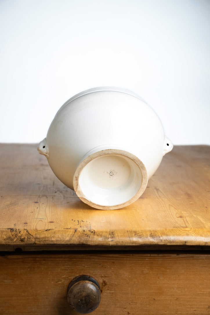 French Ironstone Soupière with Lion Head Handles