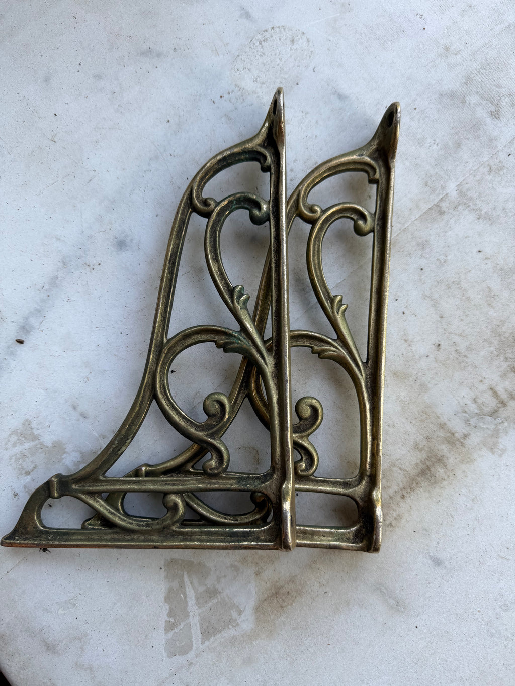 Vintage Brass Shelf Brackets