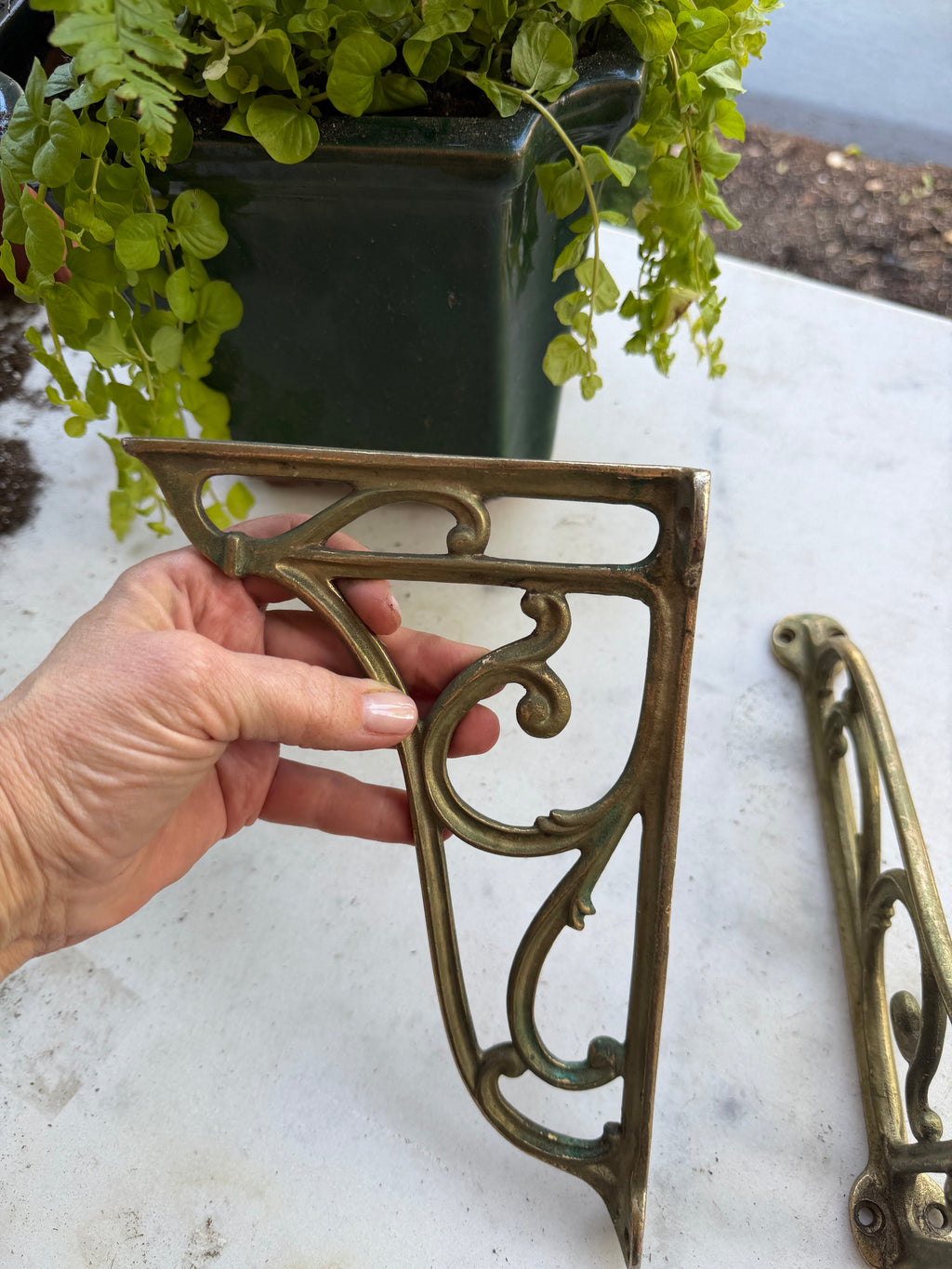 Vintage Brass Shelf Brackets