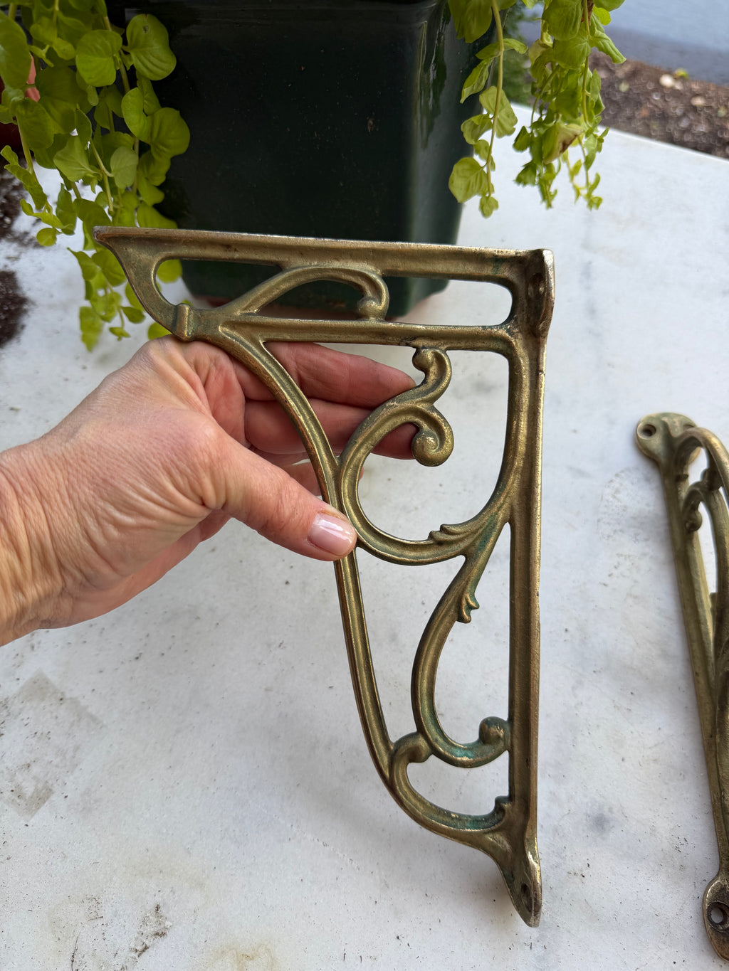 Vintage Brass Shelf Brackets