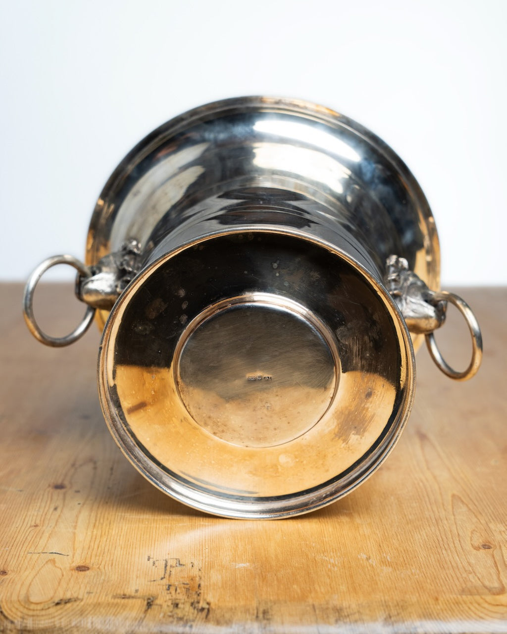 Vintage Champagne Bucket with Lion Head Ring Handles